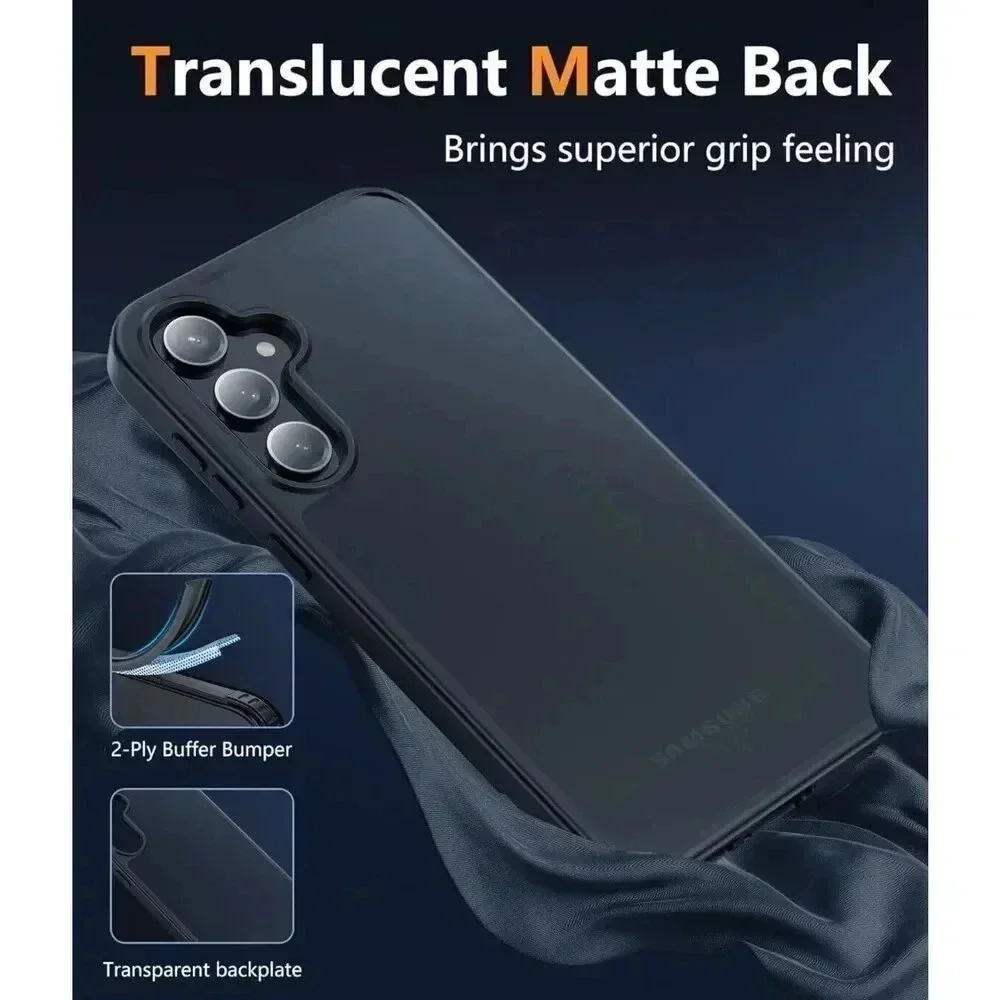 Black Translucent Back Case for Samsung Galaxy S23 FE Ultra‎ 6.4” Military Grade